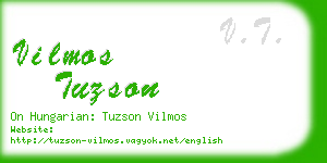 vilmos tuzson business card